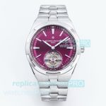 BBS Super Clone Vacheron Constantin Overseas Tourbillon Purple Dial Stainless Steel Watch 